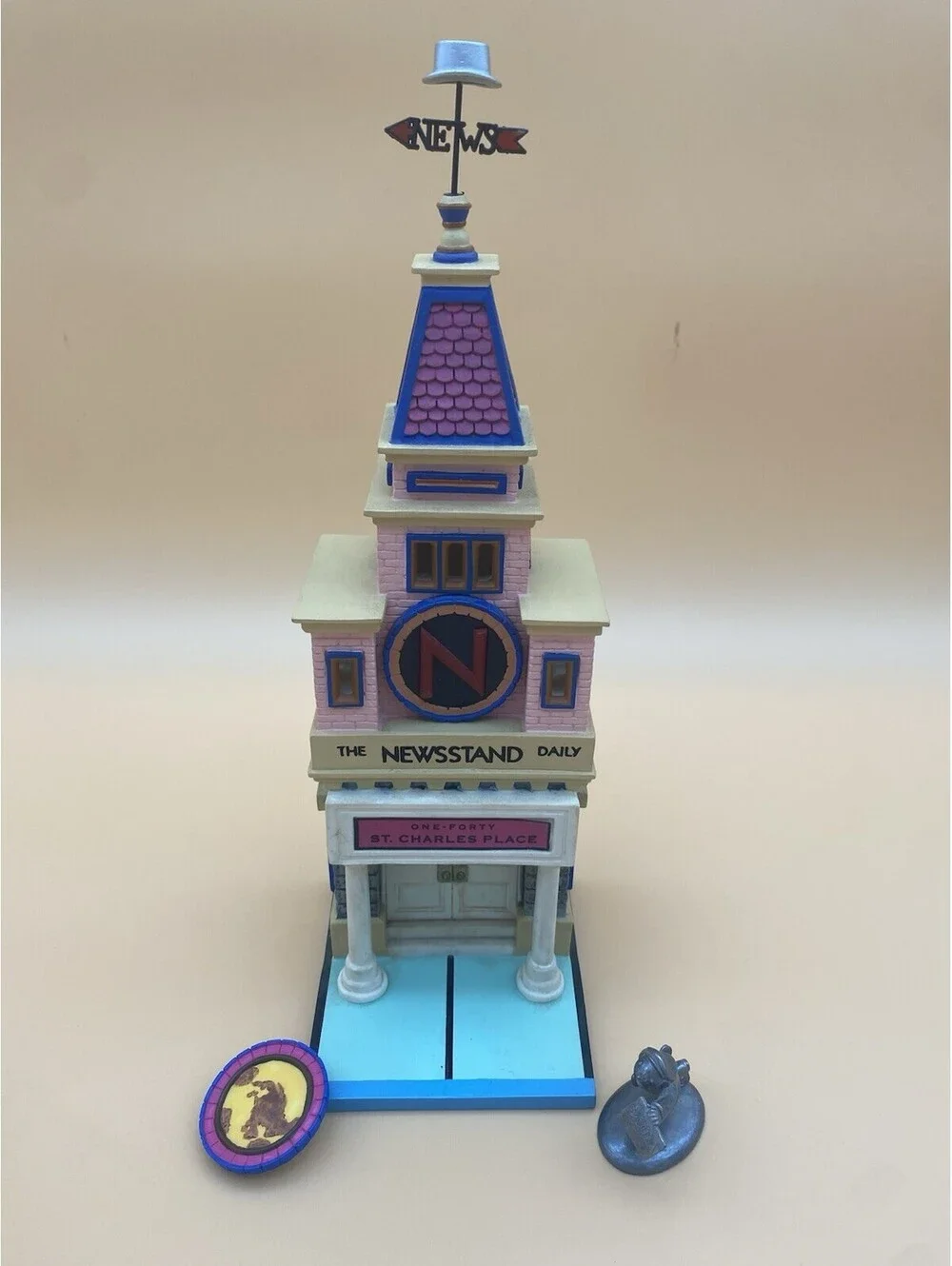 Department 56 Monopoly CityLights Newsstand Daily One-Forty St. Charles Place